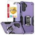 thumbnail image 1 of TJS for Samsung Galaxy A15 5G Phone Case, with Tempered Glass Screen Protector, [Military Grade] Heavy Duty Magnetic Support Ring Kickstand Cover for Galaxy A15 5G (Purple), 1 of 8