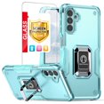 thumbnail image 1 of TJS for Samsung Galaxy A15 5G Phone Case, with Tempered Glass Screen Protector, [Military Grade] Heavy Duty Magnetic Support Ring Kickstand Cover for Galaxy A15 5G (Teal), 1 of 8