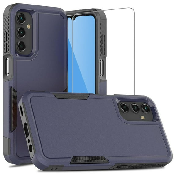 TJS for Samsung Galaxy A16 5G Phone Case, with Tempered Glass Screen Protector, Heavy Duty Rugged Shockproof Full Body Protection Cover for Galaxy A16 5G (Blue)