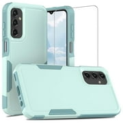 TJS for Samsung Galaxy A16 5G Phone Case, with Tempered Glass Screen Protector, Heavy Duty Rugged Shockproof Full Body Protection Cover for Galaxy A16 5G Teal