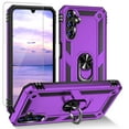 thumbnail image 1 of TJS for Samsung Galaxy A16 5G Phone Case, with Tempered Glass Screen Protector, Impact Resistant Metal Ring Magnetic Support Kickstand Drop Protector Cover for Galaxy A16 5G (Purple), 1 of 7
