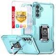 thumbnail image 1 of TJS for Samsung Galaxy A25 5G Phone Case, with Tempered Glass Screen Protector, [Military Grade] Heavy Duty Magnetic Support Ring Kickstand Cover for Galaxy A25 5G (Teal), 1 of 7