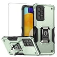 thumbnail image 1 of TJS for Samsung Galaxy A53 5G Phone Case, with Tempered Glass Screen Protector, [Military Grade] Heavy Duty Protective Cover, Magnetic Support Ring Kickstand Case for Samsung A53 5G (Green), 1 of 9