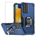 thumbnail image 1 of TJS for Samsung Galaxy A53 5G Phone Case, with Tempered Glass Screen Protector, [Military Grade] Heavy Duty Protective Cover, Magnetic Support Ring Kickstand Case for Samsung A53 5G (Blue), 1 of 9