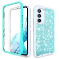 thumbnail image 1 of TJS for Samsung Galaxy A54 5G Phone Case, with Built-in Screen Protector, Full Body Protective Glitter Bling Design Heavy Duty Hybrid Cover for Galaxy A54 5G (Teal), 1 of 5