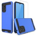 thumbnail image 1 of TJS for Samsung Galaxy A54 5G Phone Case, with Tempered Glass Screen Protector, Dual Layer Brushed Finish Hard Inner Layer Armor Cover for Galaxy A54 5G (Blue), 1 of 5