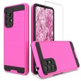 thumbnail image 1 of TJS for Samsung Galaxy A54 5G Phone Case, with Tempered Glass Screen Protector, Dual Layer Brushed Finish Hard Inner Layer Armor Cover for Galaxy A54 5G (Pink), 1 of 5