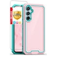 thumbnail image 1 of TJS for Samsung Galaxy A54 5G Phone Case, with Tempered Glass Screen Protector, Dual Layer Shockproof Rugged Hybrid Drop Protector Cover for Galaxy A54 5G (Pink), 1 of 10