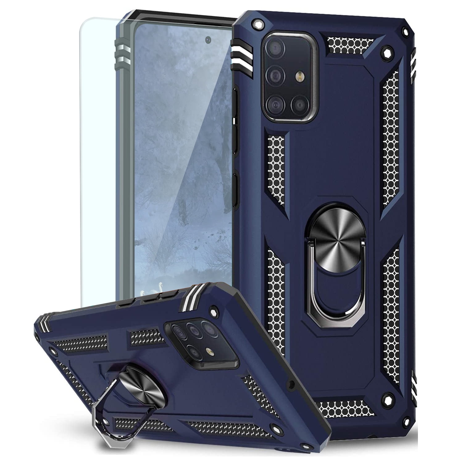 TJS Case for Samsung Galaxy A71 5G, Impact Resistant, Tempered