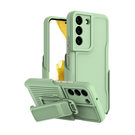 TJS for Samsung Galaxy S23 Plus Case, with Belt Clip Holster, Heavy Duty Military Grade Drop Protection Hard Phone Case with 360° Rotating Kickstand Clip for Galaxy S23 Plus (OD Green)