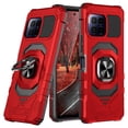 thumbnail image 1 of TJS Phone Case for T-Mobile Revvl 7 Pro 5G, [Military Grade] Robotic Magnetic Support Car Mount Metal Ring Holder Kickstand Cover (Red), 1 of 5
