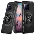 thumbnail image 1 of TJS Phone Case for T-Mobile Revvl 7 Pro 5G, [Military Grade] Robotic Magnetic Support Car Mount Metal Ring Holder Kickstand Cover (Black), 1 of 5