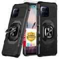 thumbnail image 1 of TJS for T-Mobile Revvl 7 Pro 5G Phone Case, with Tempered Glass Screen Protector, [Military Grade] Robotic Magnetic Support Car Mount Metal Ring Holder Kickstand Cover (Black), 1 of 3