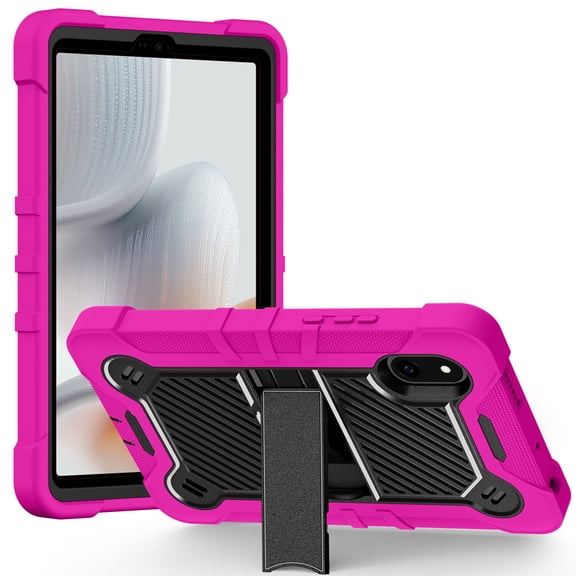 TJS Tab Case for BLU Tab One 5G Tab, Heavy Duty Shockproof Protective Hybrid Kickstand Tablet Cover (Pink)