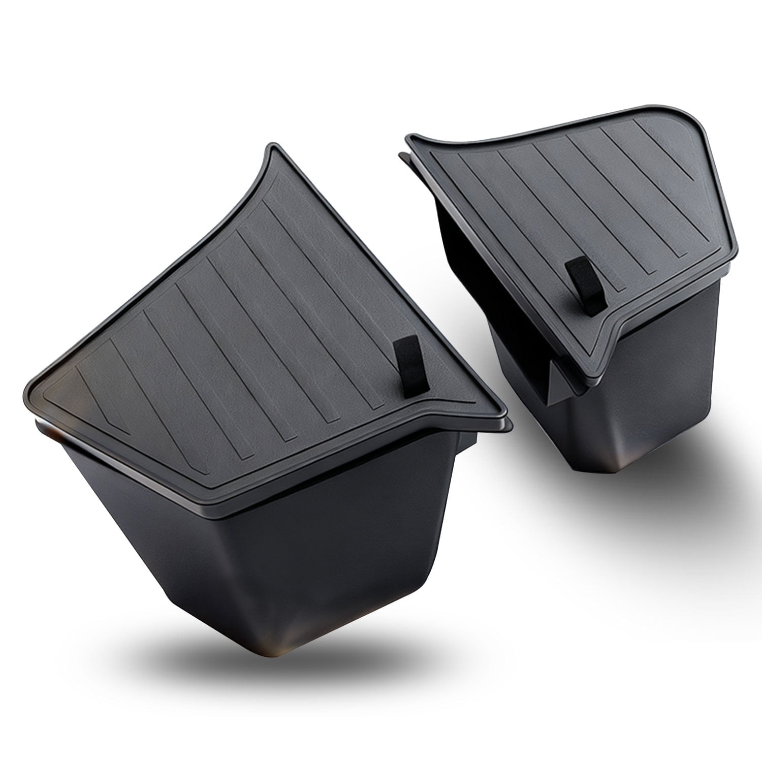 TJS for Tesla Model Y Juniper Rear Trunk Side Storage Bins with Carpeted Lid, TPE Organizers, Interior Accessories (2025–2026)
