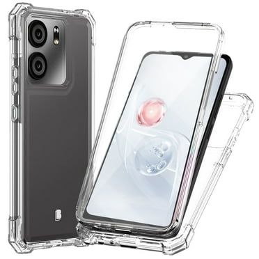 TJS for BLU View 5 (B610V) / BLU F5 5G Phone Case, with Built-in Screen Protector, Full Body Protective Heavy Duty Hybrid Bumper Cover (Clear)