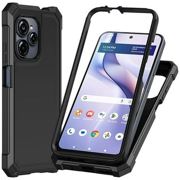 TJS for BLU View Speed Ultra 5G 2025 Phone Case, Full Body Protective Heavy Duty Hybrid Bumper Cover (Black)