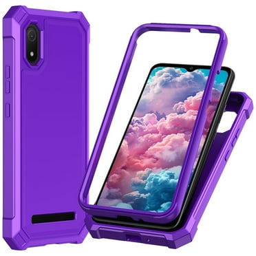 TJS for Cloud Mobile Stratus C8 Phone Case, Full Body Protective Heavy Duty Hybrid Bumper Cover (Purple)