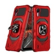 thumbnail image 1 of TJS for Cricket Debut S2 / AT&T Calypso 4 Phone Case, [Military Grade] Robotic Magnetic Support Car Mount Metal Ring Holder Kickstand Cover (Red), 1 of 6
