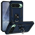 thumbnail image 1 of TJS for Google Pixel 9 / 9 Pro Phone Case, Impact Resistant Metal Ring Magnetic Support Kickstand Drop Protector Cover (Blue), 1 of 5