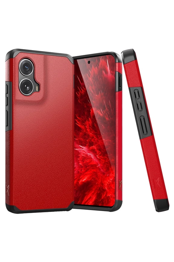 for Motorola Moto Edge 5G 2024 Phone Case, Dual Layer Hybrid Magnetic Support Shockproof Heavy Duty Cover for Moto Edge 5G 2024 (Red)