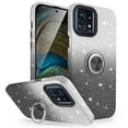 thumbnail image 1 of TJS for Motorola Moto Edge Plus 2023 Phone Case, Two Tone Shinny Glitter Metal Ring Magnetic Support Kickstand Cover for Moto Edge Plus 2023 (Black), 1 of 6