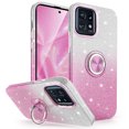 thumbnail image 1 of TJS for Motorola Moto Edge Plus 2023 Phone Case, Two Tone Shinny Glitter Metal Ring Magnetic Support Kickstand Cover for Moto Edge Plus 2023 (Pink), 1 of 6