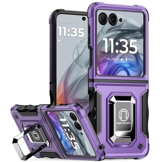 TJS Phone Case for Motorola Razr 2026/Razr 2025/Razr 2024, [Military Grade] Heavy Duty Magnetic Support Ring Kickstand Cover for Moto Razr 2024/2025 (Purple)