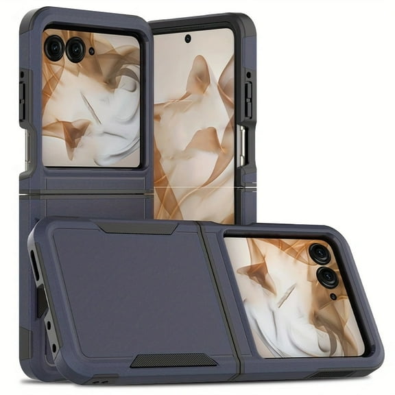 TJS for Motorola Razr 2025/2024 Phone Case, Heavy Duty Rugged Shockproof Body Protection Cover for Moto Razr 2024/2025 (Blue)