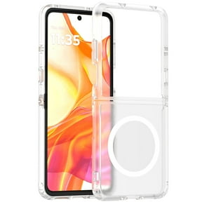 TJS for Motorola Razr 2025/2024 Phone Case, Magnetic Ring TPU Frame Shockproof Slim Protective Back Cover for Moto Razr 2024/2025 (Clear)