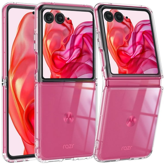 TJS for Motorola Razr Ultra 2025 Case, Crystal Clear Transparent Shockproof Acrylic Hybrid Drop Protection Back Case for Moto Razr Ultra 2025