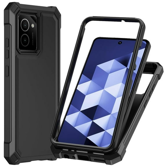 TJS for Nokia HMD Vibe (N159V TA-1590) Phone Case, Full Body Protective Heavy Duty Hybrid Bumper Cover (Black)