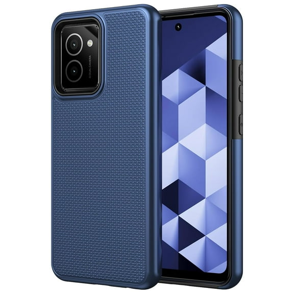 TJS for Nokia HMD Vibe (N159V TA-1590) Phone Case, Slim Dual Layer Hybrid Shockproof Rugged Phone Cover (Blue)