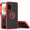 thumbnail image 1 of TJS for Samsung Galaxy A03s Phone Case, with Tempered Glass Screen Protector, 360 Degrees Rotating Metal Ring Magnetic Support Kickstand Cover (Red), 1 of 7