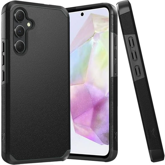 TJS for Samsung Galaxy A36 Phone Case, Magnetic Support Dual Layer Shockproof Drop Protection Impact Cover for Galaxy A36 (Black)