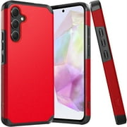 TJS for Samsung Galaxy A36 Phone Case, Magnetic Support Dual Layer Shockproof Drop Protection Impact Cover for Galaxy A36 (Red)