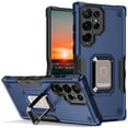 thumbnail image 1 of TJS for Samsung Galaxy S22 Ultra Phone Case, [Military Grade] Heavy Duty Magnetic Support Ring Kickstand Cover for Galaxy S22 Ultra (Blue), 1 of 8