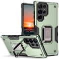 thumbnail image 1 of TJS for Samsung Galaxy S22 Ultra Phone Case, [Military Grade] Heavy Duty Magnetic Support Ring Kickstand Cover for Galaxy S22 Ultra (Green), 1 of 8