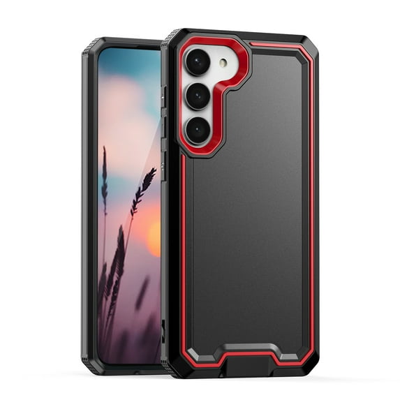 TJS for Samsung Galaxy S23 Plus Phone Case, Dual Layer Shockproof Rugged Hybrid Drop Protector Cover for Galaxy S23 Plus (Black)