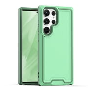 TJS for Samsung Galaxy S23 Ultra Phone Case, Dual Layer Shockproof Rugged Hybrid Drop Protector Cover for Galaxy S23 Ultra (Green)