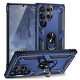 thumbnail image 1 of TJS for Samsung Galaxy S23 Ultra Phone Case, Impact Resistant Metal Ring Magnetic Support Kickstand Drop Protector Cover for Galaxy S23 Ultra (Blue), 1 of 6
