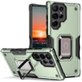thumbnail image 1 of TJS for Samsung Galaxy S23 Ultra Phone Case, [Military Grade] Heavy Duty Magnetic Support Ring Kickstand Cover for Galaxy S23 Ultra (Green), 1 of 6