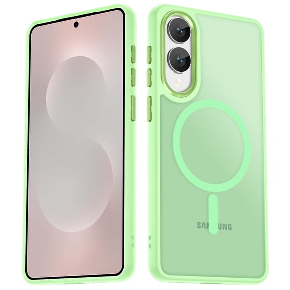 TJS for Samsung Galaxy S25 Edge Phone Case, Magnetic Ring Translucent Protective Cover for Samsung S25 Edge (Green)