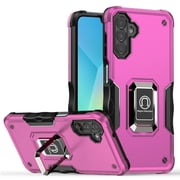 TJS for Samsung Galaxy S25 FE Phone Case, [Military Grade] Heavy Duty Magnetic Support Ring Kickstand Cover for Galaxy S25 FE (Pink)