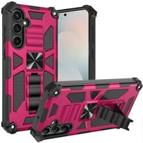 TJS for Samsung Galaxy S25 FE Phone Case, [Military Grade] Heavy Duty Dual Layer Magnetic Kickstand Cover for Galaxy S25 FE (Pink)