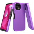 thumbnail image 1 of TJS for T-Mobile REVVL 8 Pro Phone Case, Slim Dual Layer Hybrid Shockproof Rugged Phone Cover (Purple), 1 of 6