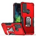 thumbnail image 1 of TJS for TCL 20 XE Phone Case, [Military Grade] Heavy Duty Protective Cover, Magnetic Support Ring Kickstand Phone Case (Red), 1 of 8