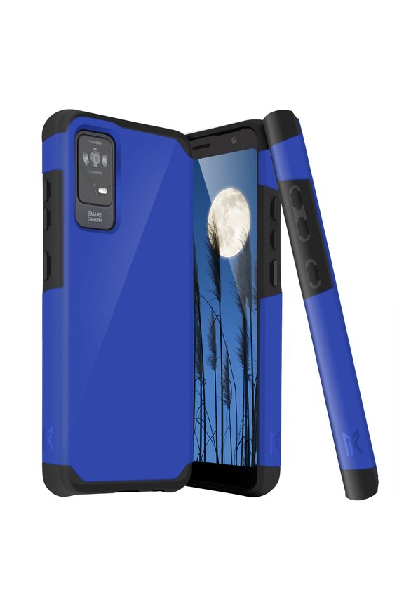 for TCL ION X / ION V / 40Z Phone Case, Magnetic Support Dual Layer Drop Protection Impact Rugged Armor Cover (Blue)