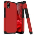 thumbnail image 1 of TJS for TCL ION Z Phone Case, Magnetic Support Dual Layer Drop Protection Impact Rugged Armor Cover (Red), 1 of 5
