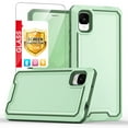 thumbnail image 1 of TJS for TCL Ion Z Phone Case, with Tempered Glass Screen Protector, Dual Layer Shockproof Rugged Hybrid Drop Protector Cover (Green), 1 of 7